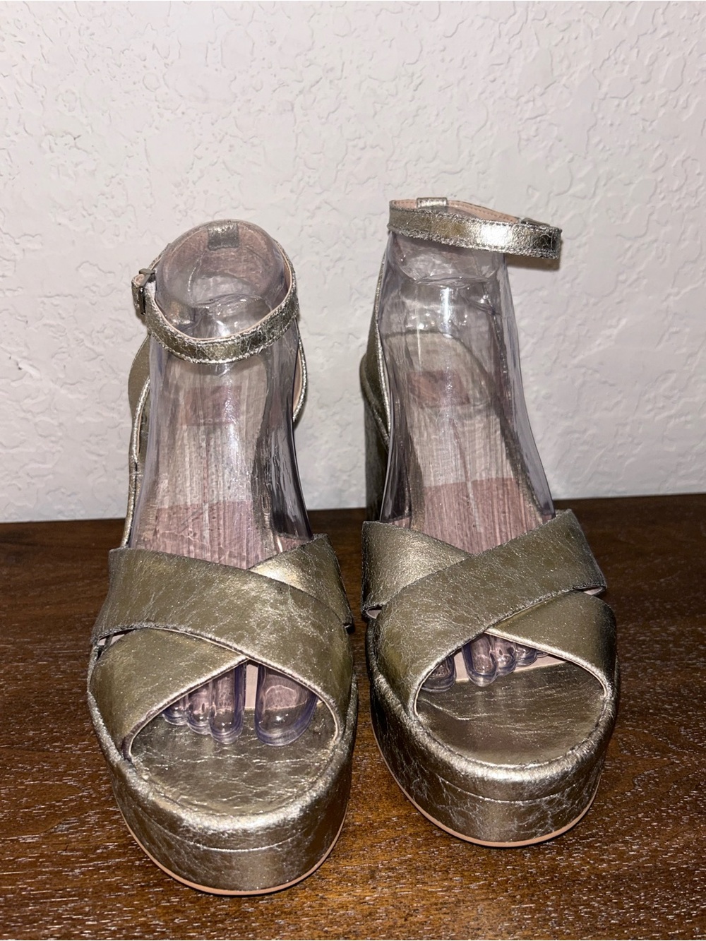 Dolce Vita Laisha Ankle Buckle Chunky Platform Block Heel Shoes - Picture 4 of 11